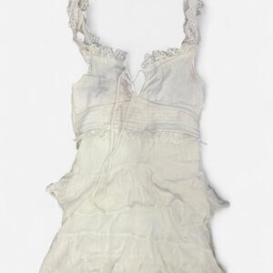 White ruffle lace top